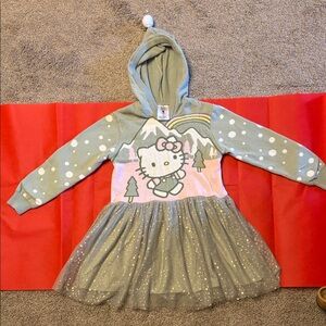 Sanrio Hello Kitty Hooded Dress in Mint, Pink & Gray